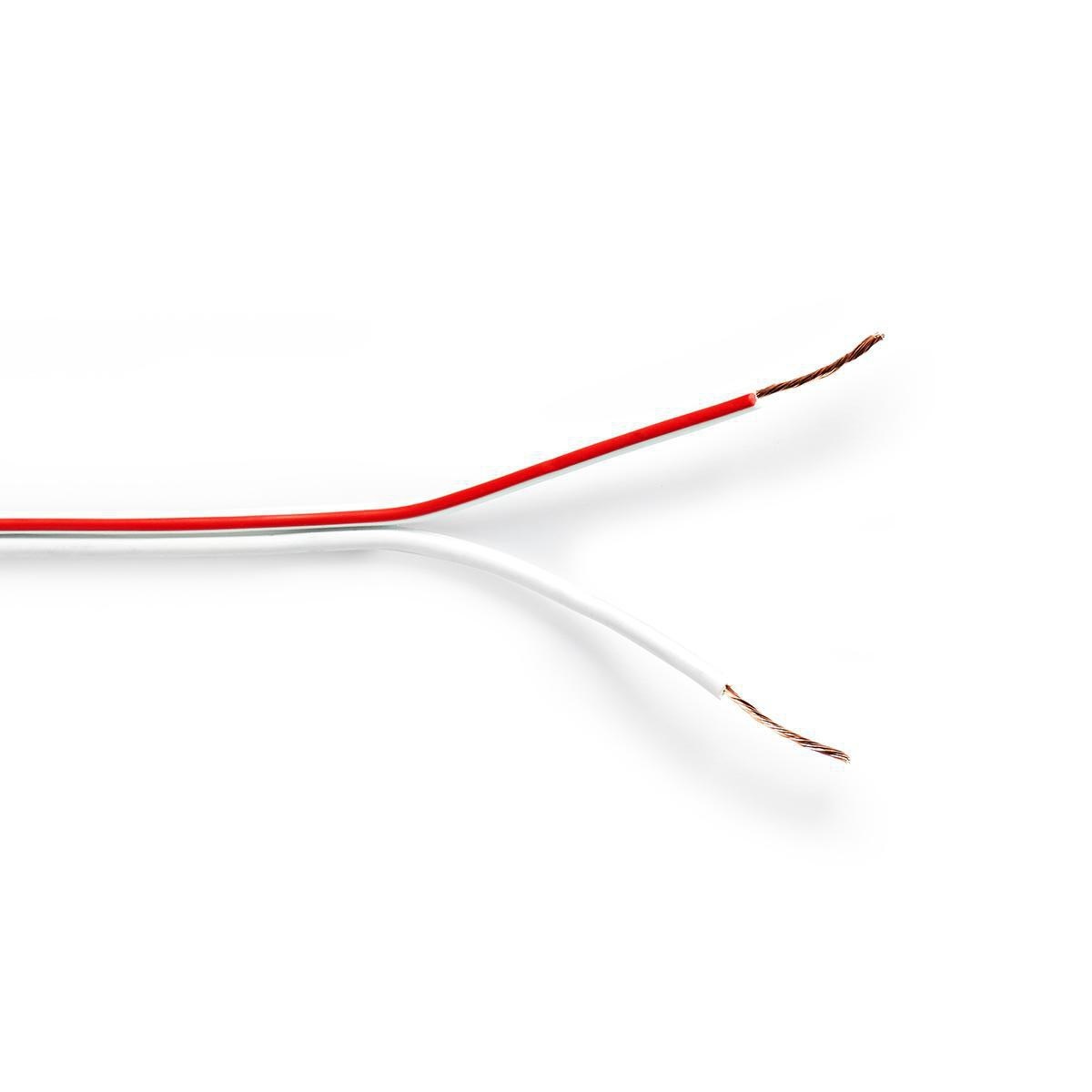 Speaker-Kabel | 2 x 0.50 mm² | CCA | 100.0 m | Rond | PVC | Wit | Folieverpakking