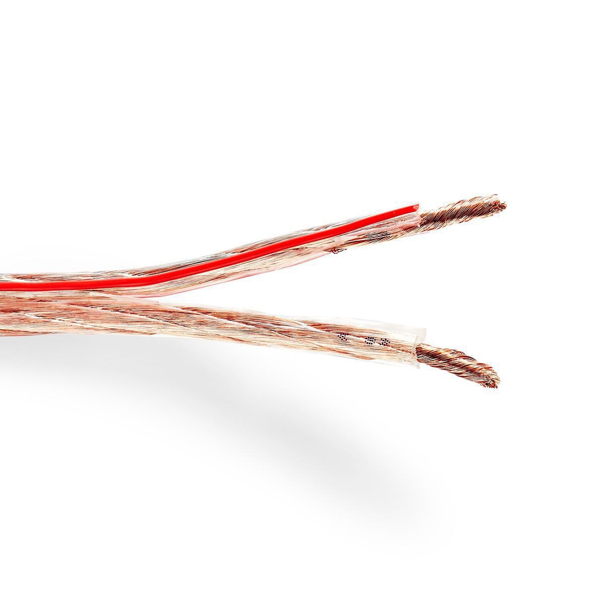 Speaker-Kabel | 2 x 6.00 mm² | Koper | 100.0 m | Rond | PVC | Transparant | Rol