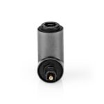 TosLink-Adapter | Toslink Female | TosLink Male | 90° Gehoekt | Aluminium | Gun Metal Grijs | 1 Stuks | Doos