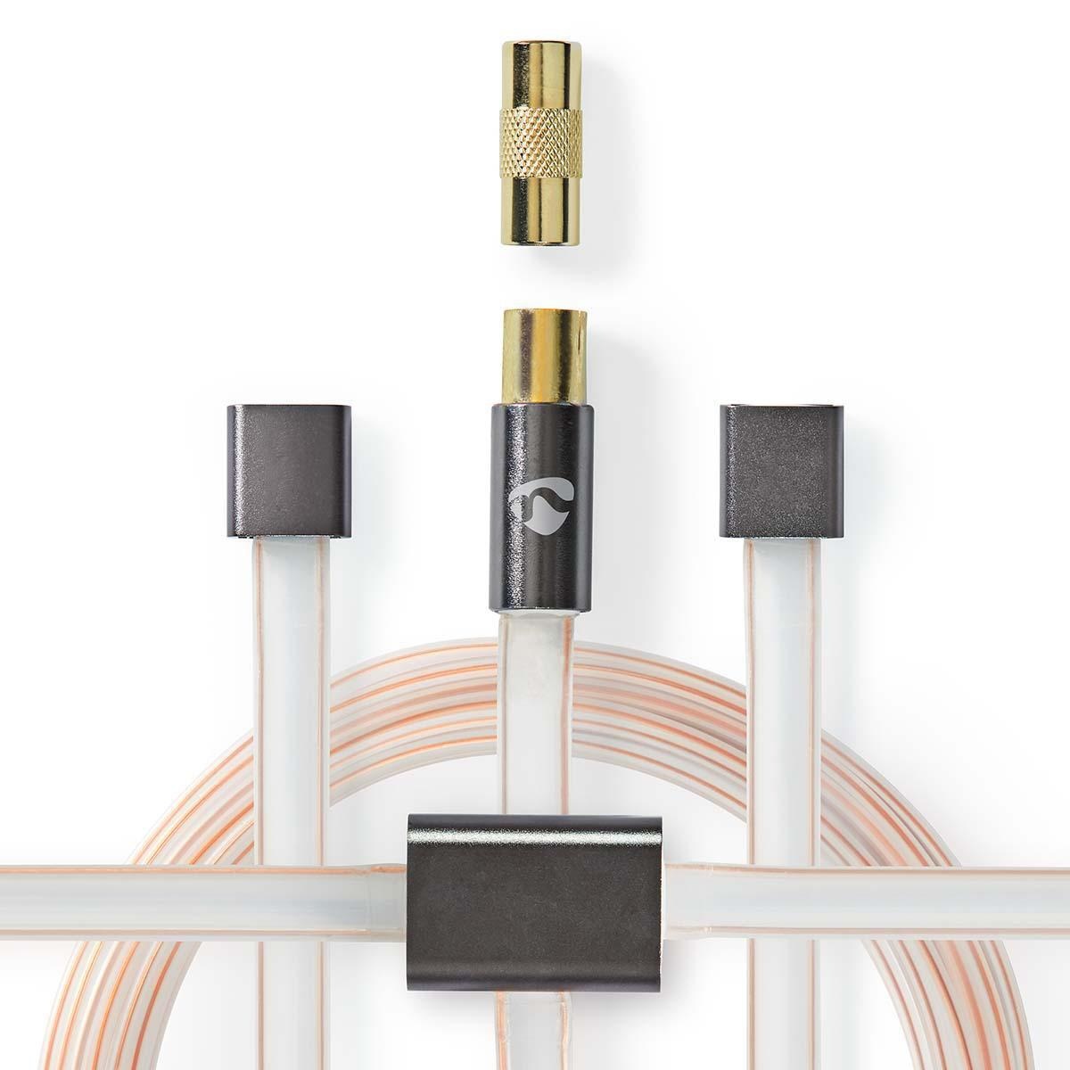 Coaxkabel | IEC (Coax) Male | IEC (Coax) Male | Verguld | 50 Ohm | Onafgeschermd | 2.00 m | Plat | PVC | Gun Metal Grijs | Cover Box