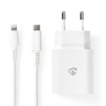 Oplader | 20 W | PD3.0 20W | 1.67 / 2.22 / 3.0 A | Outputs: 1 | USB-C™ | Lightning 8-Pins (Los) Kabel | 1.00 m | Automatische Voltage Selectie | Wit