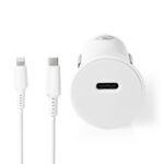 Autolader | 20 W | 1.67 / 2.22 / 3.0 A | Outputs: 1 | Poorttype: USB-C™ | Lightning 8-Pins (Los) Kabel | 1.00 m | Automatische Voltage Selectie