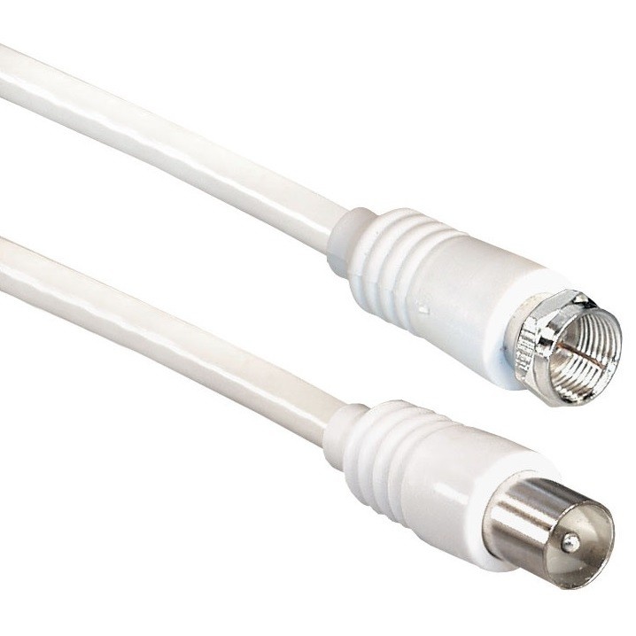 Satelliet- en Antennekabel | F-Male | IEC (Coax) Male | Vernikkeld | 30 dB | 75 Ohm | Dubbel Afgeschermd | 10.0 m | Rond | PVC | Wit | Envelop