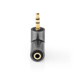 Stereo-Audioadapter | 3,5 mm Male | 3,5 mm Female | Verguld | Recht | Aluminium | Goud / Gun Metal Grijs | 1 Stuks | Cover Window Box