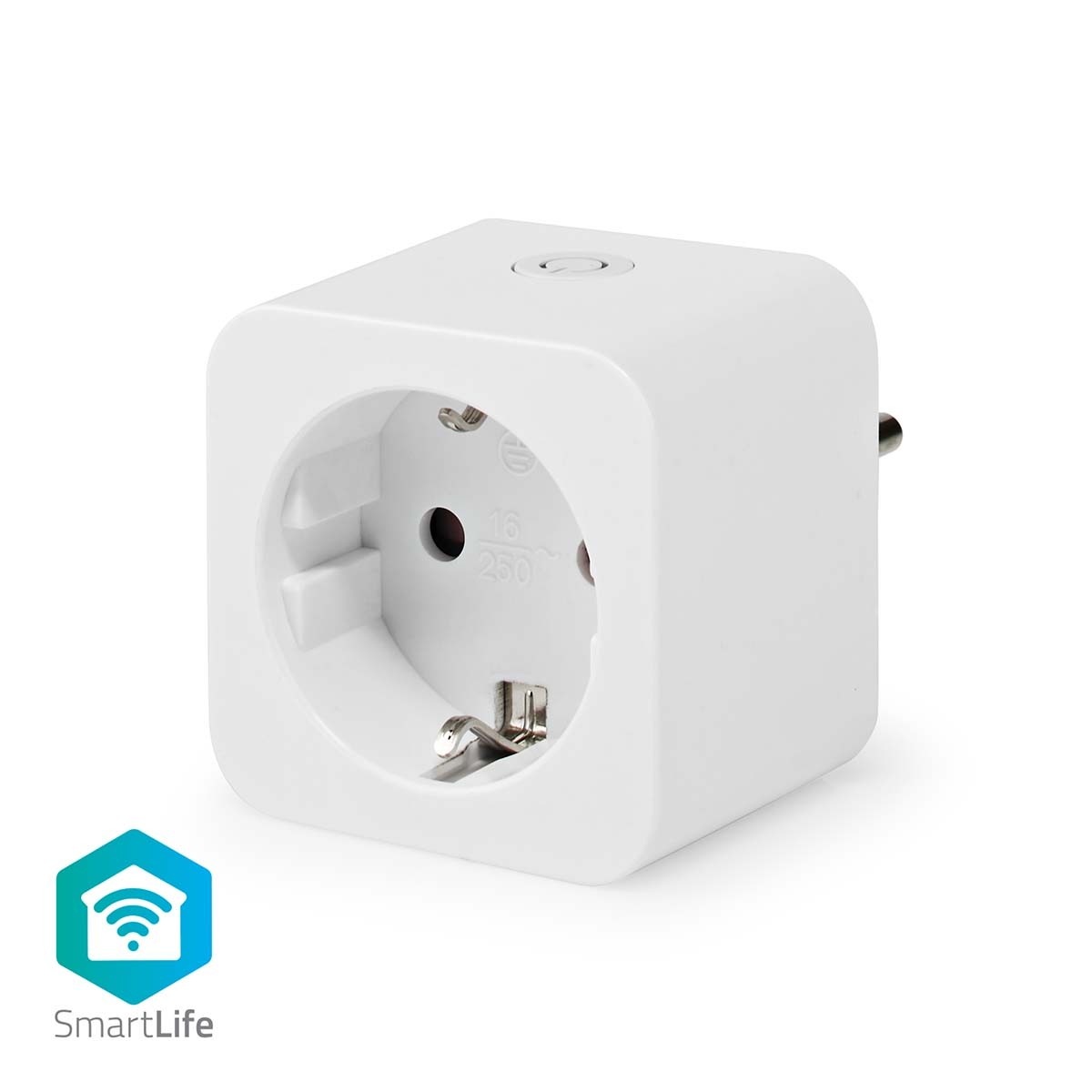 SmartLife Slimme Stekker | Wi-Fi | IP21 | Energiemeter | 3680 W | Type F (CEE 7/3) | 0 - 55 °C | Android™ / IOS | Wit | 1 Stuks