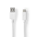 USB-Kabel | USB 3.2 Gen 1 | USB-A Male | USB-C™ Male | 60 W | 5 Gbps | Vernikkeld | 1.00 m | Rond | PVC | Wit | Doos