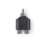 Subwoofer-Adapter | RCA Male | 2x RCA Female | Vernikkeld | Recht | ABS | Zwart | 1 Stuks | Doos