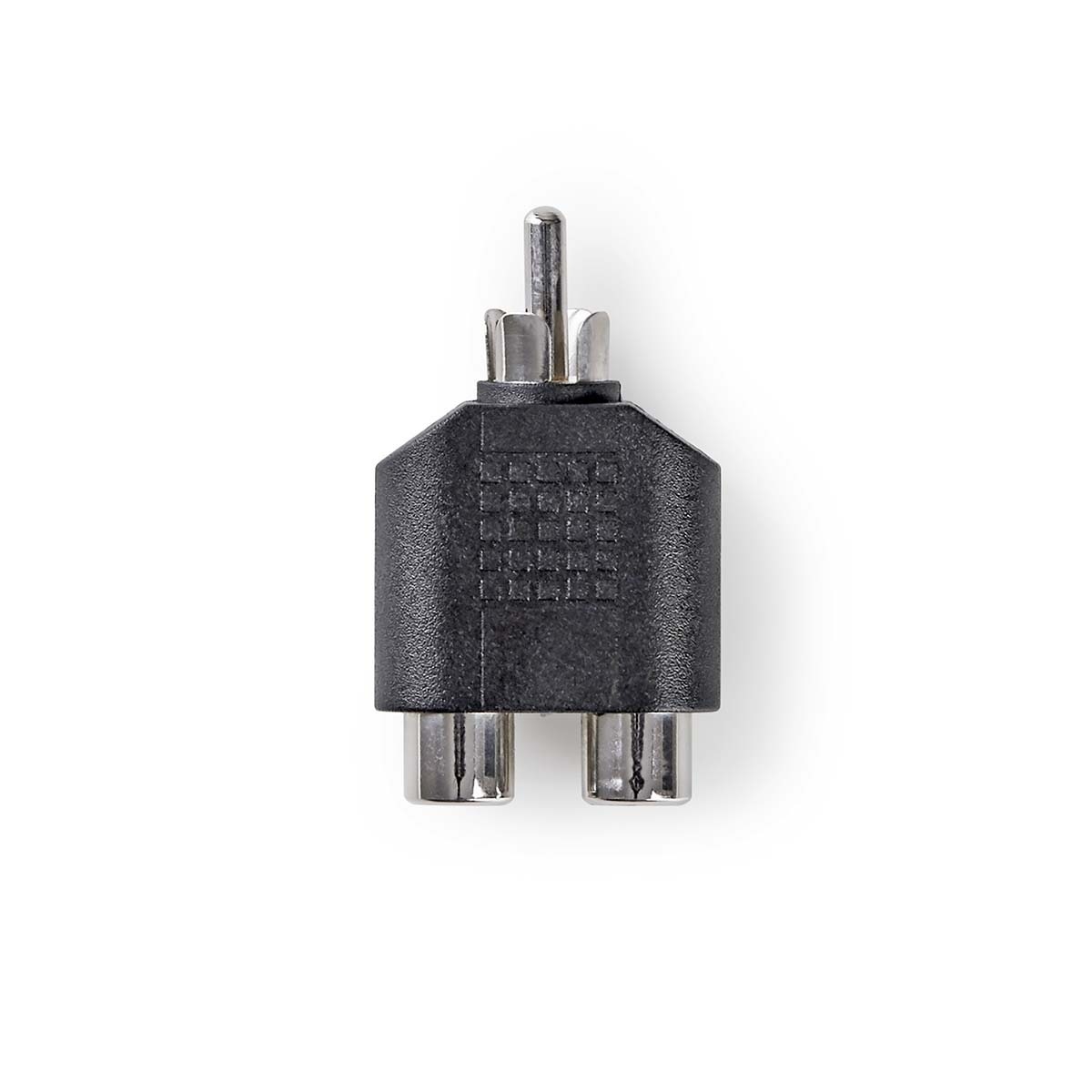 Subwoofer-Adapter | RCA Male | 2x RCA Female | Vernikkeld | Recht | ABS | Zwart | 1 Stuks | Doos