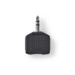 Stereo-Audioadapter | 3,5 mm Male | 2x 3,5 mm Female | Vernikkeld | Recht | ABS | Zwart | 1 Stuks | Doos