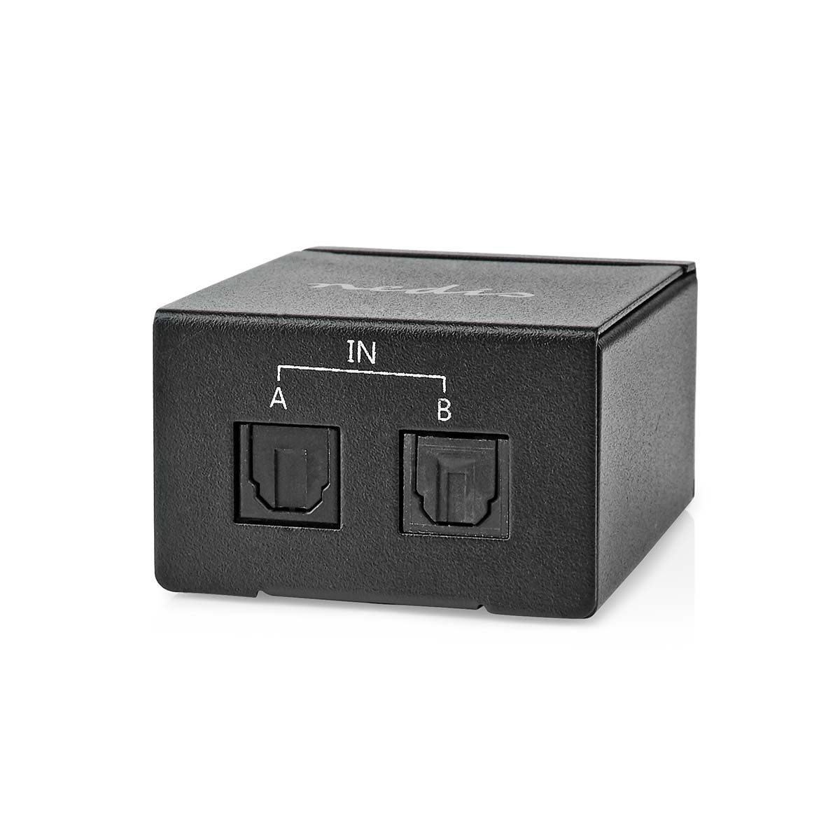Digitale Audio-Switch | 2-wegs | Ingangen audio / video / data: DC Power / 2x TosLink | Uitgangen audio / video / data: TosLink Female | Manueel / Schakelaar | Metaal | Zwart