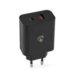 Oplader | 65 W | 2.0 / 2.25 / 3.25 A | Outputs: 2 | USB-A / USB-C™ | Automatische Voltage Selectie | Zwart