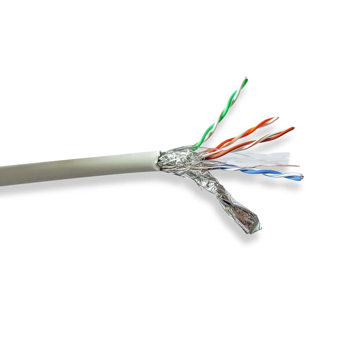 CAT6 Netwerkkabel Rol | Stranded | S/FTP | Koper | 305 m | Binnenshuis | Rond | LSZH | Grijs | Trekdoos
