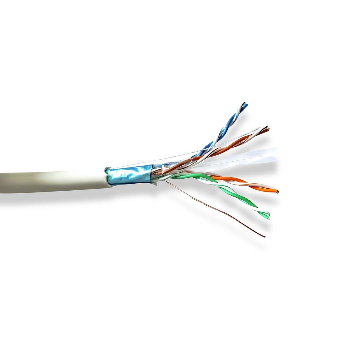 CAT6 Netwerkkabel Rol | Stranded | F/UTP | Koper | 305 m | Binnenshuis | Rond | LSZH | Grijs | Trekdoos