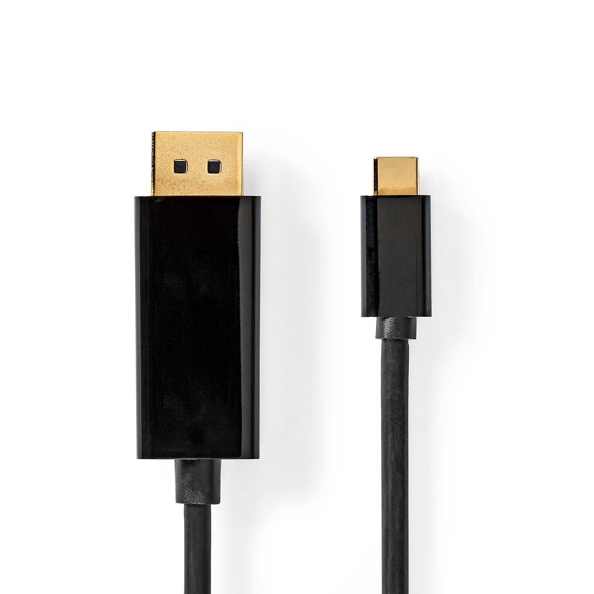 USB-C™ Adapter | USB 3.2 Gen 1 | USB-C™ Male | DisplayPort Male | 4K@60Hz | 2.00 m | Rond | Verguld | PVC | Zwart | Doos