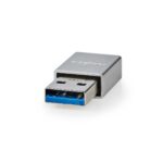 USB-A Adapter | USB 3.2 Gen 1 | USB-A Male | USB-C™ Female | 5 Gbps | Rond | Vernikkeld | Zilver | Cover Window Box