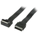 SCART-Kabel | SCART Male | SCART Male | Vernikkeld | 480p | 2.00 m | Plat | PVC | Zwart | Envelop