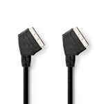 SCART-Kabel | SCART Male | SCART Male | Vernikkeld | 480p | 2.00 m | Rond | PVC | Zwart | Doos