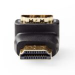 HDMI™-Adapter | HDMI™ Connector | HDMI™ Output | Verguld | 90° Gehoekt | ABS | Zwart | 1 Stuks | Doos