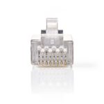 RJ45-Connector | Male | Stranded STP CAT6 | Recht | Verguld | 10 Stuks | Polycarbonate | Transparant | Doos
