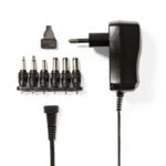 Universele AC-Stroomadapter | 7.20 W | 3 / 4.5 / 5 / 6 / 7.5 / 9 / 12 V DC | 1.80 m | 1.0 A | 6 plug(s) | Zwart