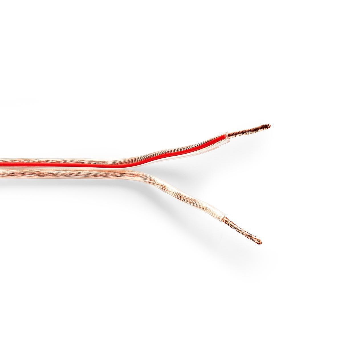 Speaker-Kabel | 2 x 1.50 mm² | Koper | 100 m | Rond | PVC | Transparant | Rol