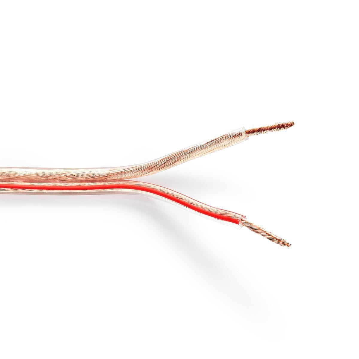 Speaker-Kabel | 2 x 2.50 mm² | Koper | 100 m | Rond | PVC | Transparant | Rol