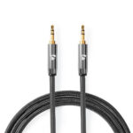 Stereo-Audiokabel | 3,5 mm Male | 3,5 mm Male | Verguld | 5.00 m | Rond | Grijs / Gun Metal Grijs | Cover Window Box
