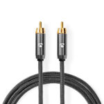 Subwoofer-Kabel | RCA Male | RCA Male | Verguld | 3.00 m | Rond | 4.5 mm | Antraciet / Gun Metal Grijs | Cover Window Box