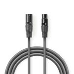 Gebalanceerde Audiokabel | XLR 3-Pins Male | XLR 3-Pins Female | Vernikkeld | 1.00 m | Rond | PVC | Donkergrijs | Kartonnen Sleeve