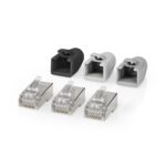 RJ45-Connector | RJ45 Pass Through | Stevig/Gesnoerd FTP CAT6 | Recht | Verguld | 10 Stuks | Polycarbonate | Grijs / Wit / Zwart | Doos
