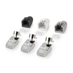 RJ45-Connector | RJ45 Pass Through | Stevig/Gesnoerd FTP CAT7 | Recht | Verguld | 10 Stuks | Polycarbonate | Grijs / Wit / Zwart | Doos