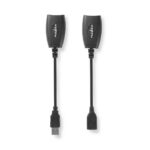Actieve USB-Kabel | USB 1.1 | USB-A Male | RJ45 Female | 12 Mbps | 0.20 m | Rond | Vernikkeld | PVC | Koper | Doos