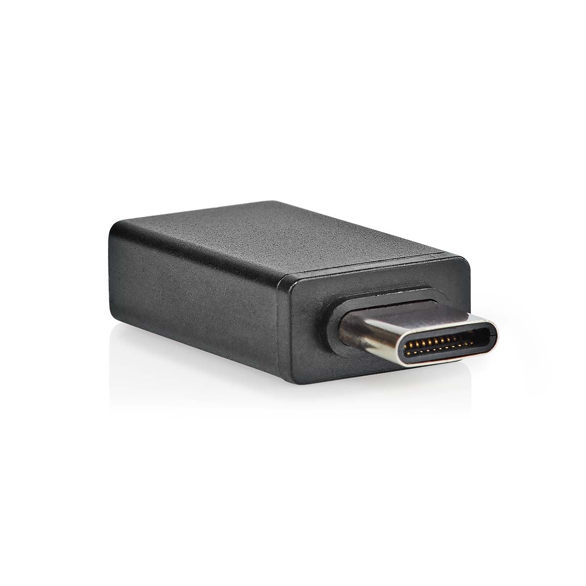 USB-C™ Adapter | USB 3.2 Gen 1 | USB-C™ Male | USB-A Female | 5 Gbps | OTG | Rond | Vernikkeld | Zwart | Doos