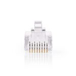 RJ45-Connector | Male | Solid UTP CAT6 | Recht | Verguld | 10 Stuks | Polycarbonate | Transparant | Doos