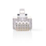 RJ45-Connector | Male | Solid STP CAT6 | Recht | Verguld | 10 Stuks | Polycarbonate | Transparant | Doos