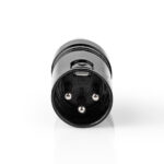 XLR-Adapter | XLR 3-Pins Male | RCA Male | Vernikkeld | Recht | Metaal | Zwart | 1 Stuks | Polybag