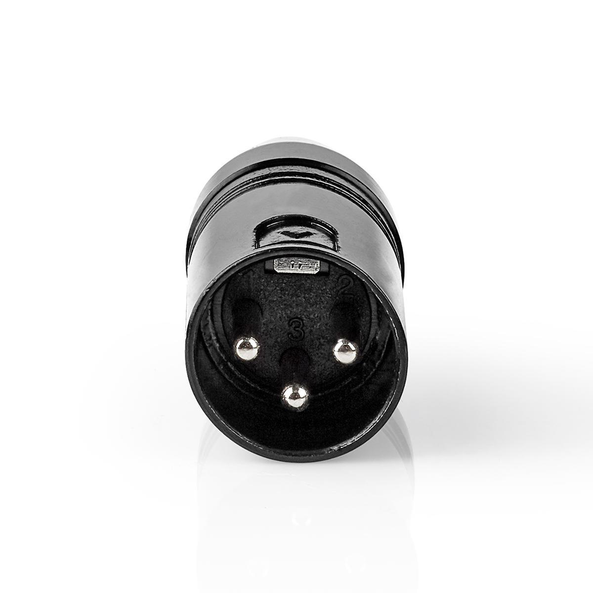 XLR-Adapter | XLR 3-Pins Male | RCA Male | Vernikkeld | Recht | Metaal | Zwart | 1 Stuks | Polybag