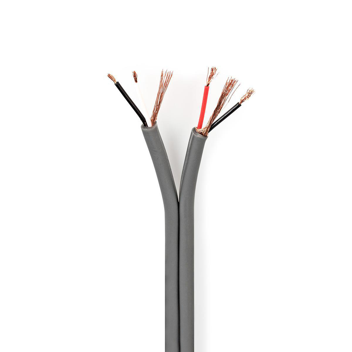 Audiokabel | 4 x 0.16 mm² | Koper | 100 m | Rond | PVC | Donkergrijs | Rol
