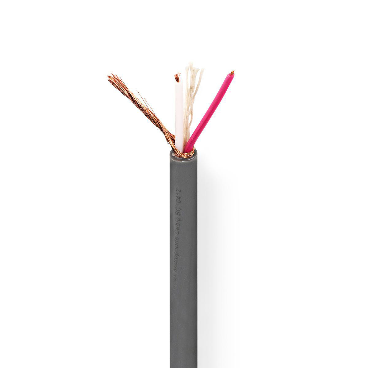 Microfoonkabel | 2 x 0.23 mm² | Koper | 100 m | Rond | PVC | Donkergrijs | Rol