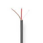 Microfoonkabel | 2 x 0.12 mm² | Koper | 100 m | Rond | PVC | Donkergrijs | Rol