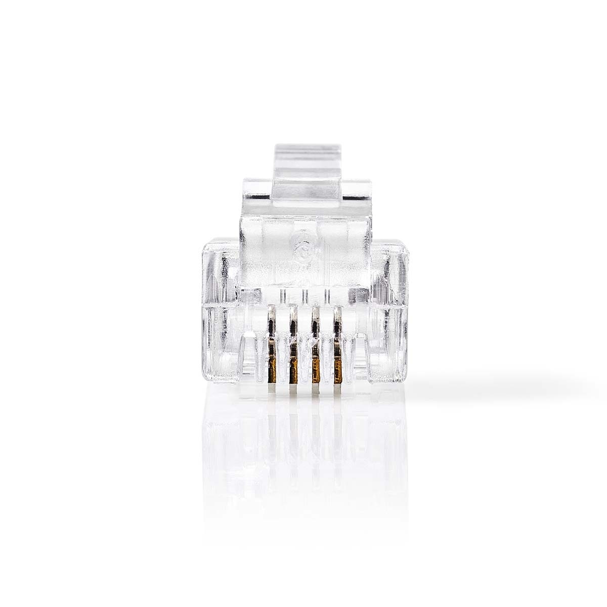Telecom-Connector | Type Aansluiting: RJ11 | Recht | Connectorplating: Goud Verguld | PVC | Transparant