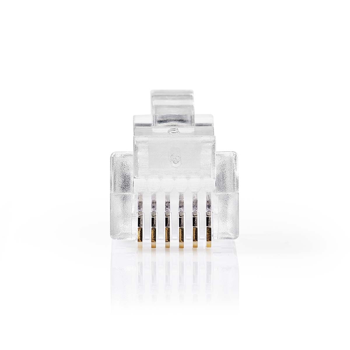 Telecom-Connector | Type Aansluiting: RJ12 | Recht | Connectorplating: Goud Verguld | PVC | Transparant