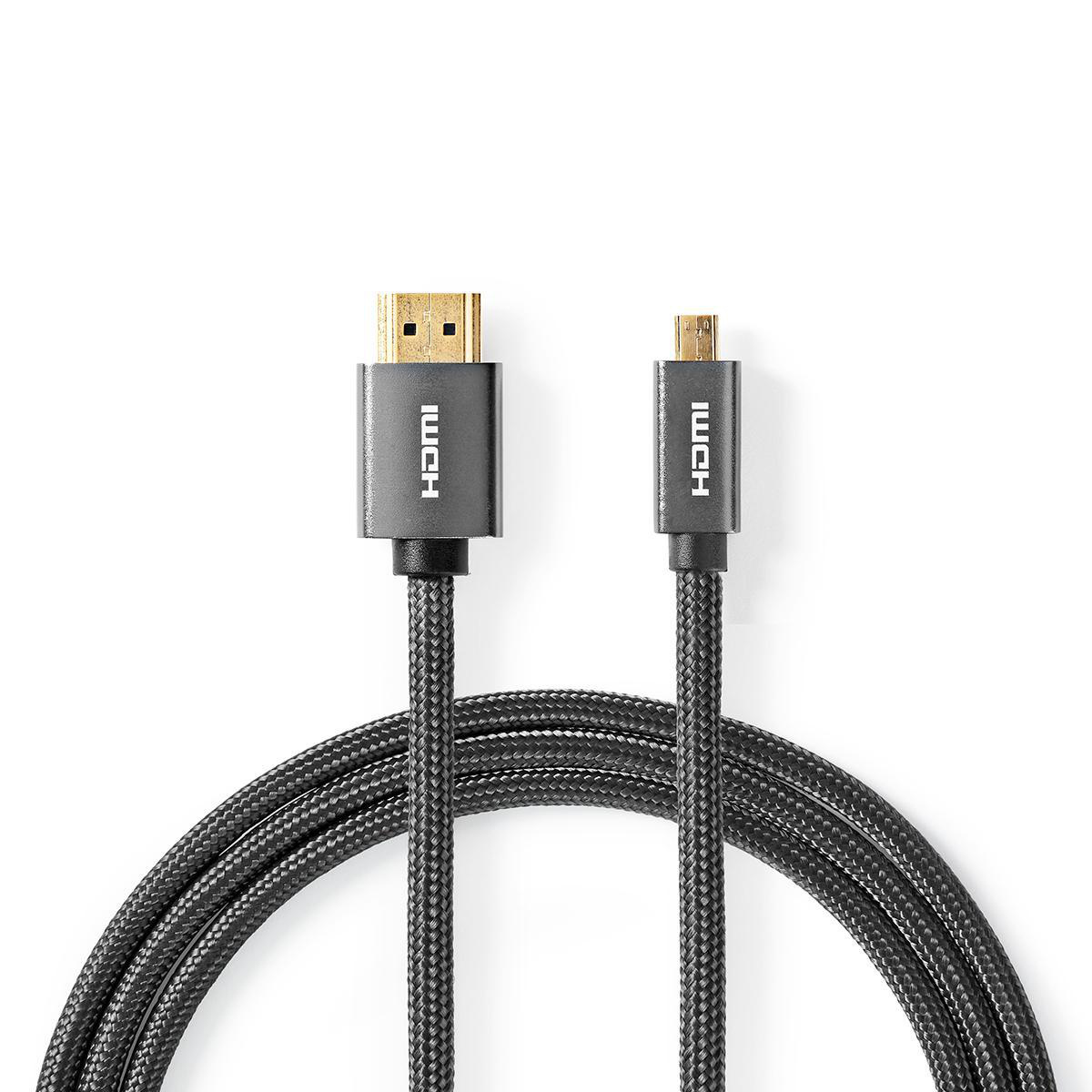 Nedis Premium Micro HDMI - HDMI kabel - versie 1.4 (4K 30Hz) / zwart - 2 meter