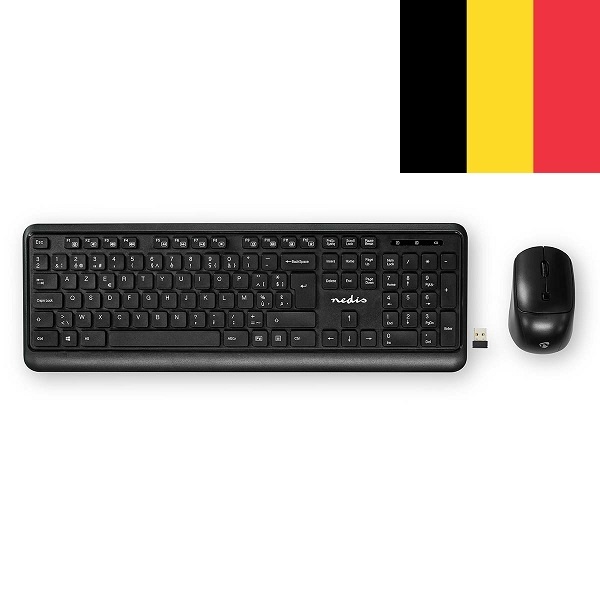 Muis en Toetsenbord - Set | Draadloos | Muis- en toetsenbordverbinding: USB | 800 / 1200 / 1600 dpi | Instelbare DPI | AZERTY | Belgisch