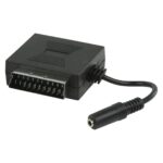 SCART-Kabel | SCART Male | SCART Female / 3,5 mm Female | Vernikkeld | 480p | 0.20 m | Rond | PVC | Zwart | Polybag