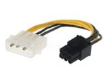 Interne Voedingskabel | Molex Male | PCI-Express Male | Verguld | 0.20 m | Rond | PVC | Geel / Zwart | Envelop