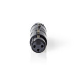 XLR-Adapter | XLR 3-Pins Female | XLR 3-Pins Female | Vernikkeld | Recht | Metaal | Zwart | 1 Stuks | Polybag