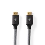 High Speed ​​HDMI™-Kabel met Ethernet | HDMI™ Connector | HDMI™ Connector | 4K@60Hz | ARC | 18 Gbps | 2.00 m | Rond | Katoen | Gun Metal Grijs | Cover Window Box