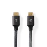 High Speed ​​HDMI™-Kabel met Ethernet | HDMI™ Connector | HDMI™ Connector | 4K@60Hz | ARC | 18 Gbps | 5.00 m | Rond | Katoen | Gun Metal Grijs | Cover Window Box