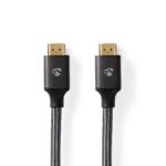 Ultra High Speed ​​HDMI™-Kabel | HDMI™ Connector | HDMI™ Connector | 8K@60Hz | 48 Gbps | 3.00 m | Rond | 6.7 mm | Gun Metal Grijs | Cover Window Box